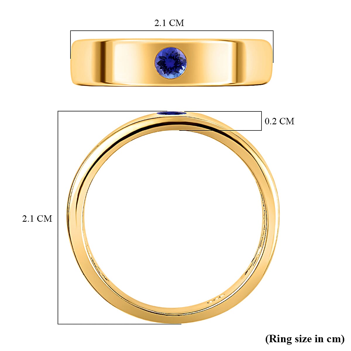 Tanzanite Ring in 14K Gold Overlay Sterling Silver