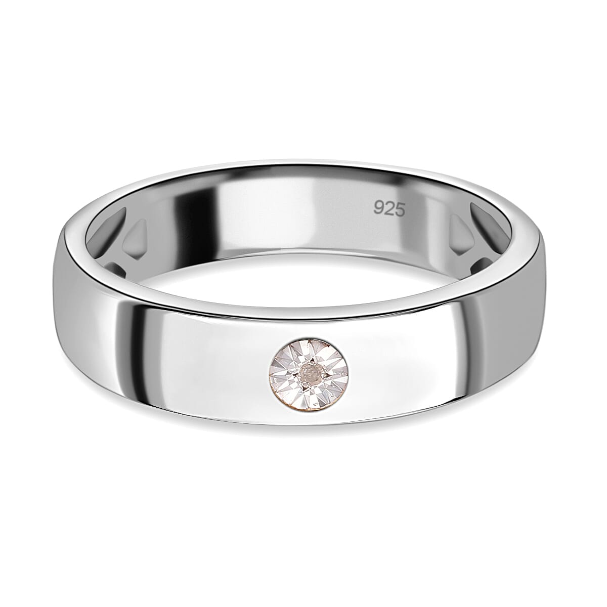 Diamond on sale silver band