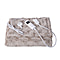 Serenity Night Electric Over Faux Fur Fleece Sherpa Blanket with Detachable Connector and Washable Fabric - Beige