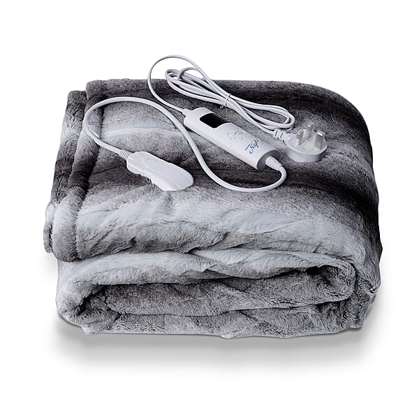 Serenity Night - Electric Faux Fur Fleece Sherpa Blanket with Detachable  Connector - Light Grey - 3634938 - TJC