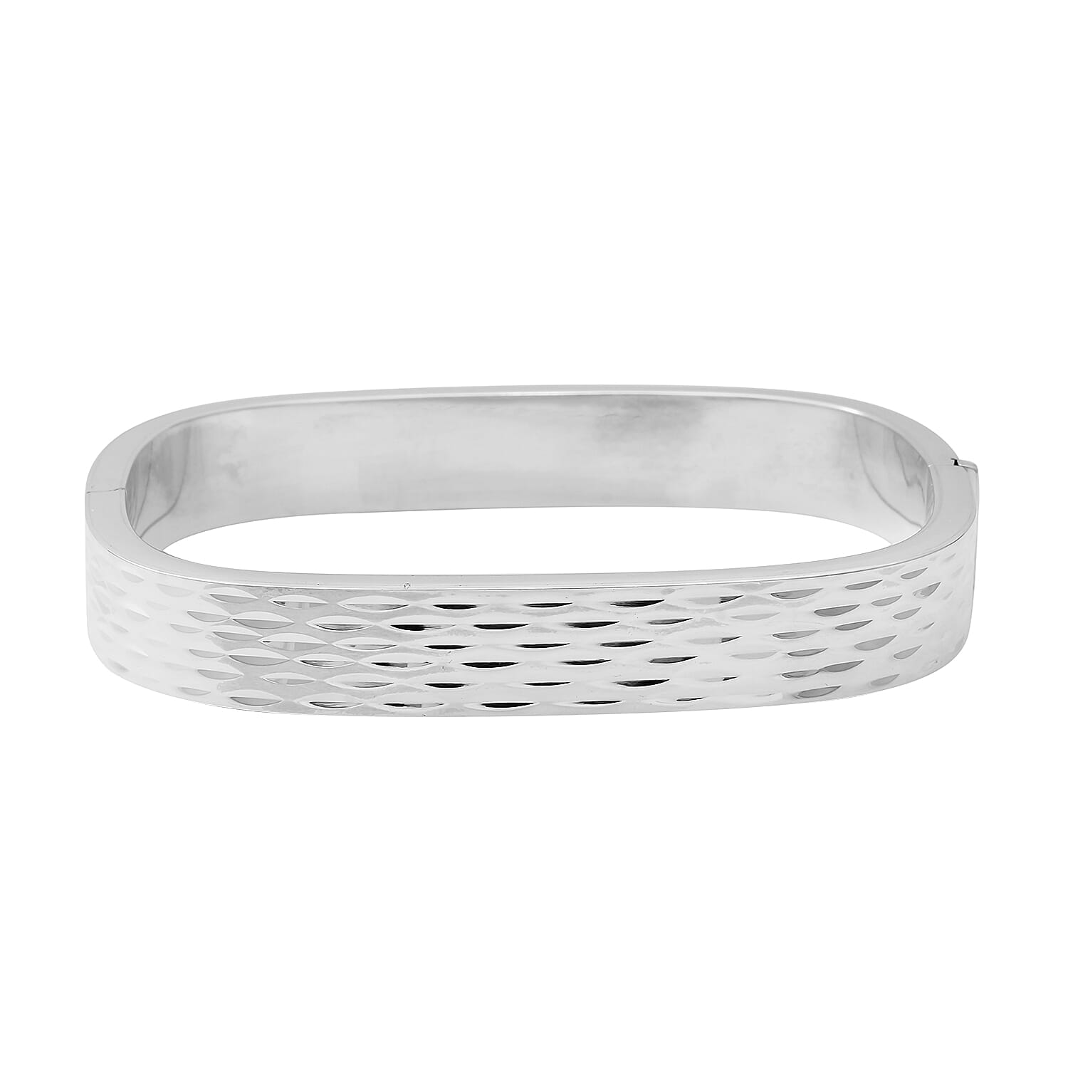 Thai Sterling Silver Sterling Silver Diamond Cut Bangle (Size 7.5), Silver wt 25.20 Gms