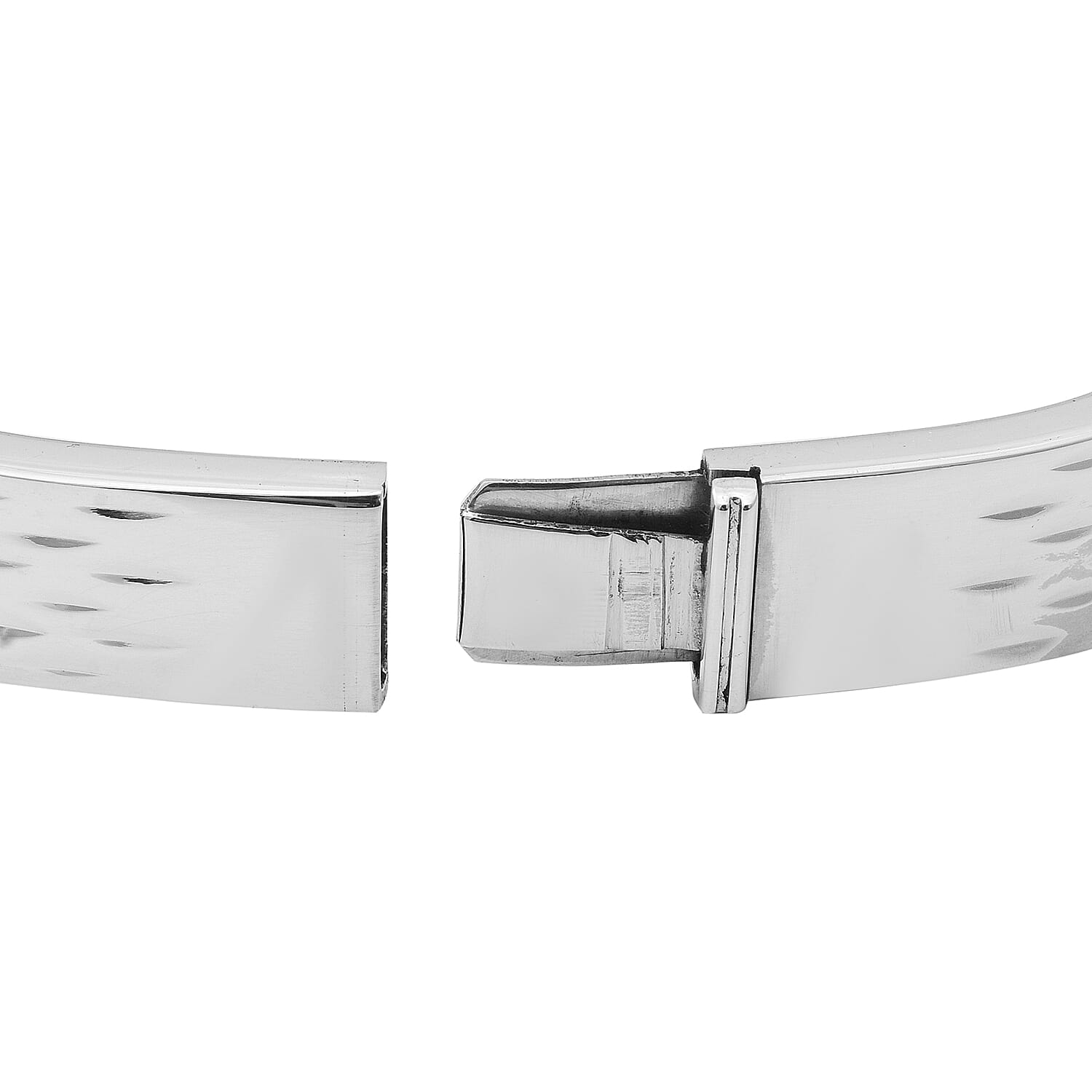 Thai Sterling Silver Sterling Silver Diamond Cut Bangle (Size 7.5), Silver wt 25.20 Gms