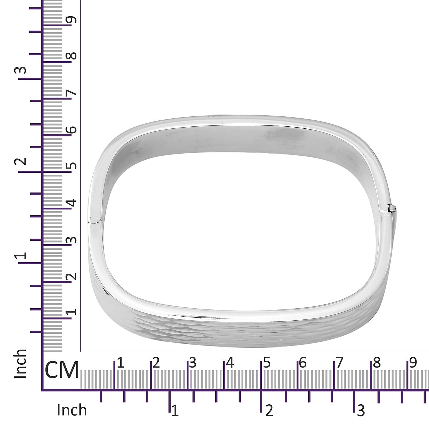 Thai Sterling Silver Sterling Silver Diamond Cut Bangle (Size 7.5), Silver wt 25.20 Gms