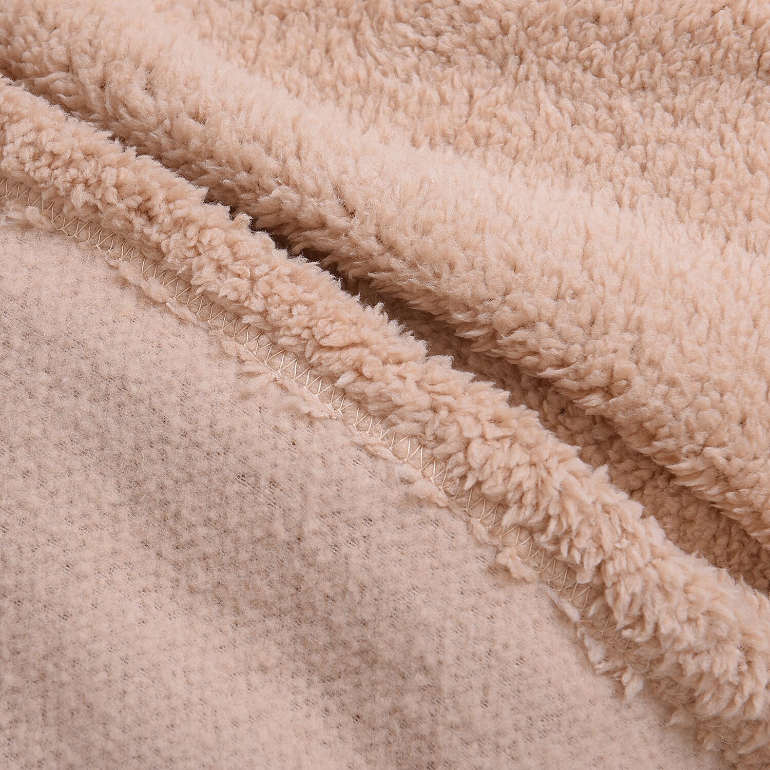 Supersoft Sherpa blanket, Double/King (Size 200x230 Cm) - Beige Colour