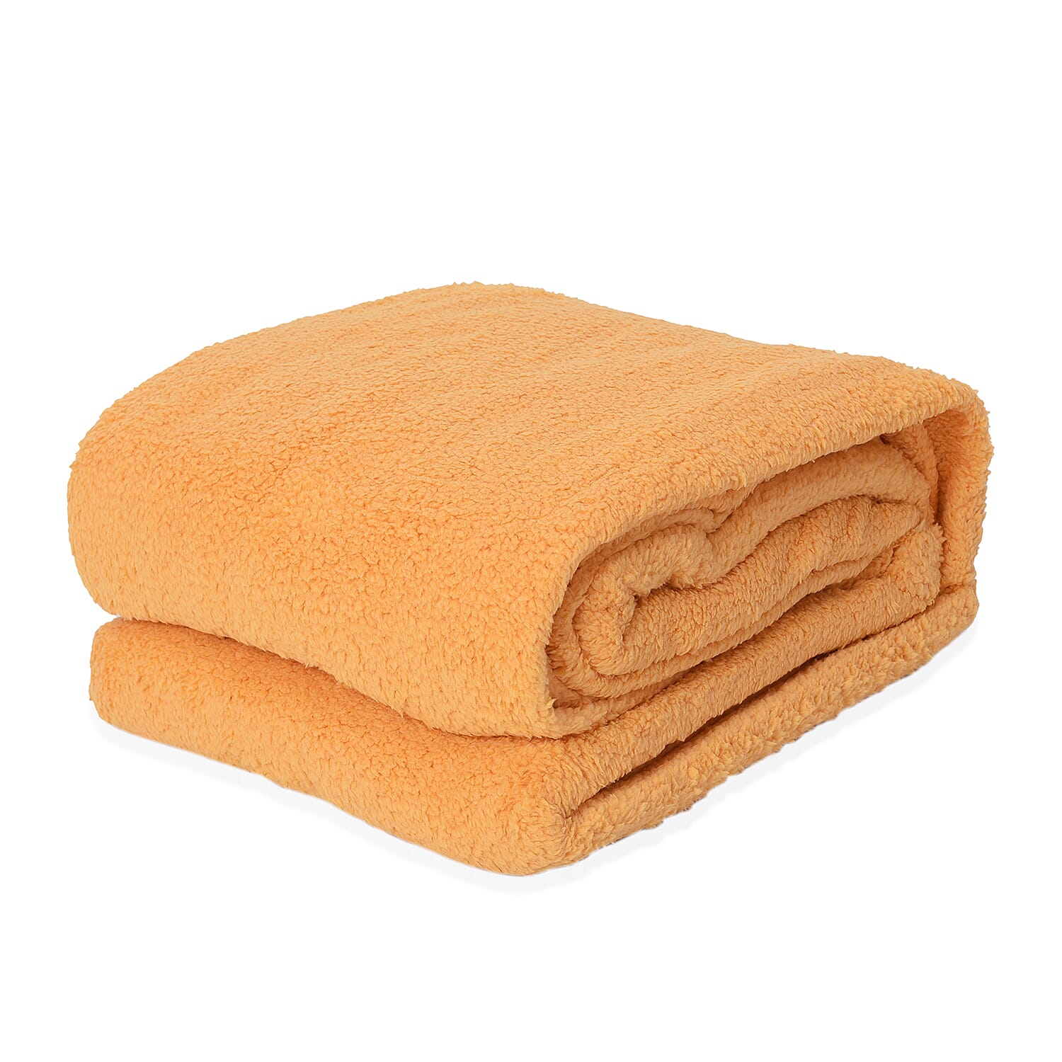 Supersoft Sherpa Blanket, Double/King (Size 200x230 Cm) - Warm Yellow Colour
