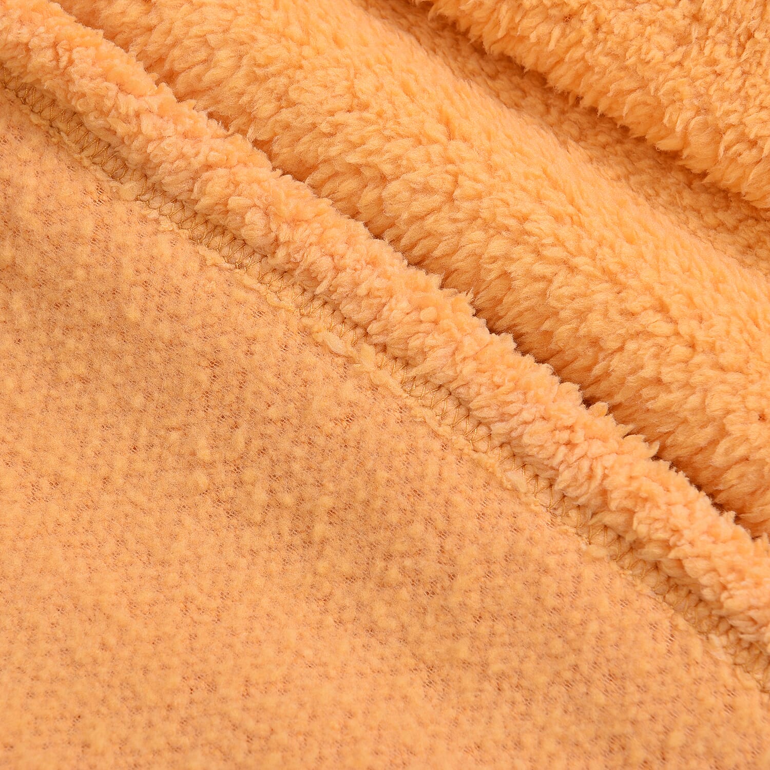 Supersoft Sherpa Blanket, Double/King (Size 200x230 Cm) - Warm Yellow Colour