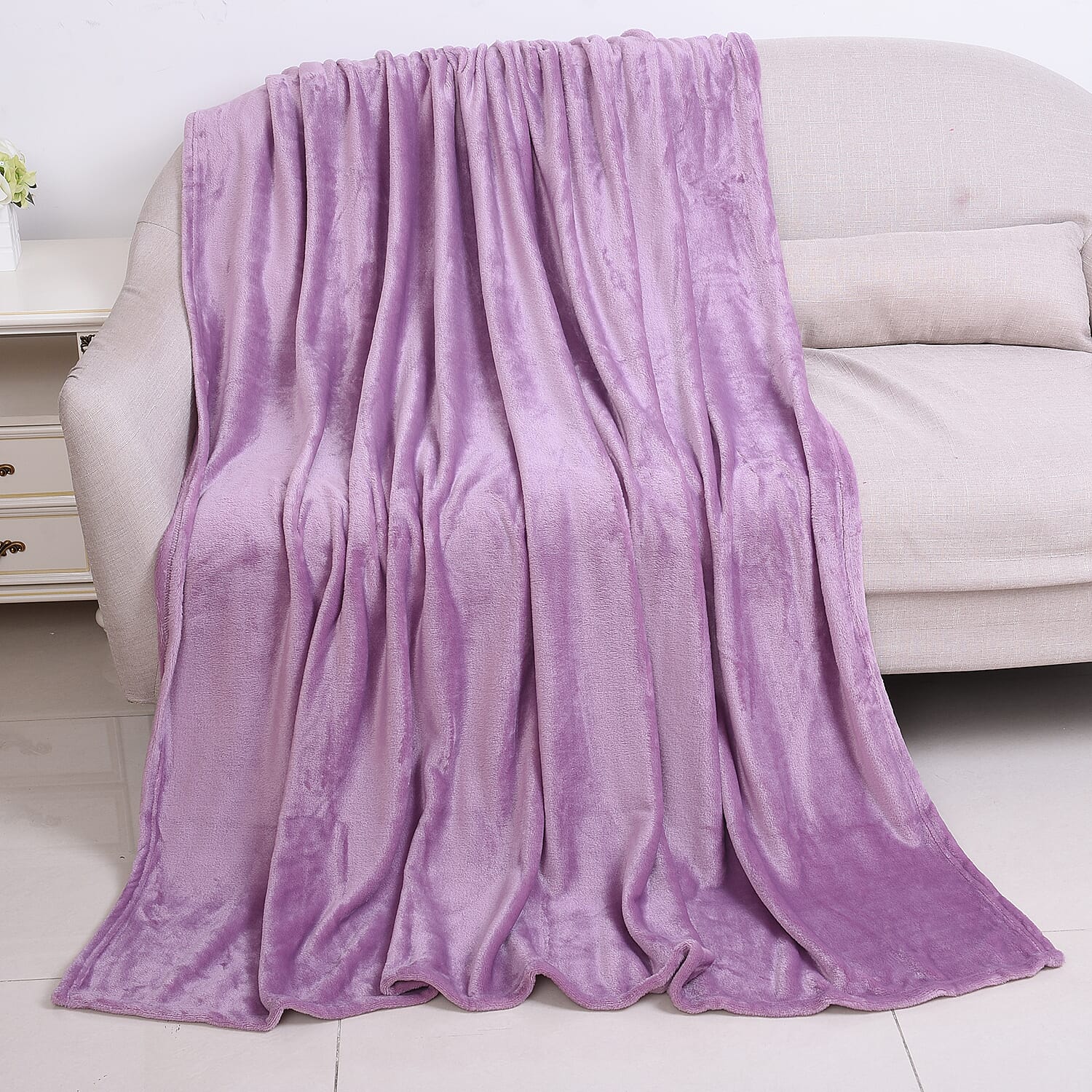 One Time Deal- Supersoft Coral Fleece Blanket 150x200 cm - Lavender