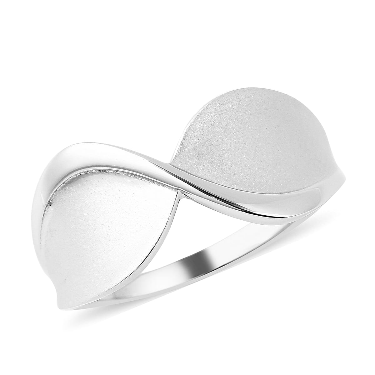 RACHEL GALLEY Sandblast Collection Rhodium Overlay Sterling Silver Infinity Design Ring