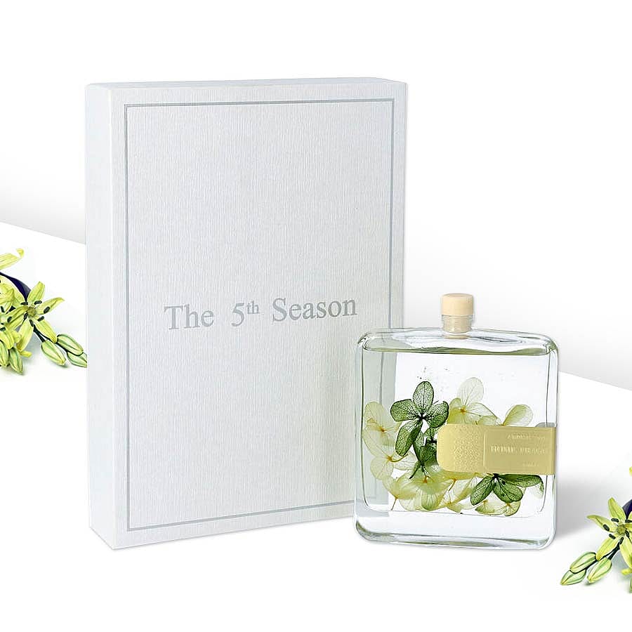 The 5th Season - 100ml Square Diffuser with Real Flowers - Yellow & Green (Fragrance Cold Water)