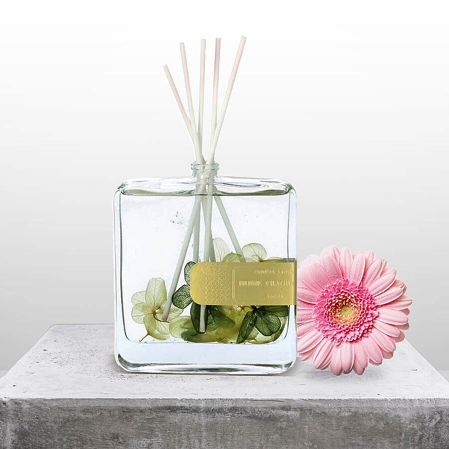 The 5th Season - 100ml Square Diffuser with Real Flowers - Yellow & Green (Fragrance Cold Water)