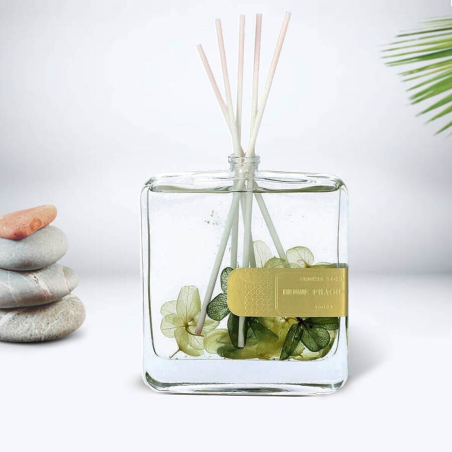 The 5th Season - 100ml Square Diffuser with Real Flowers - Yellow & Green (Fragrance Cold Water)