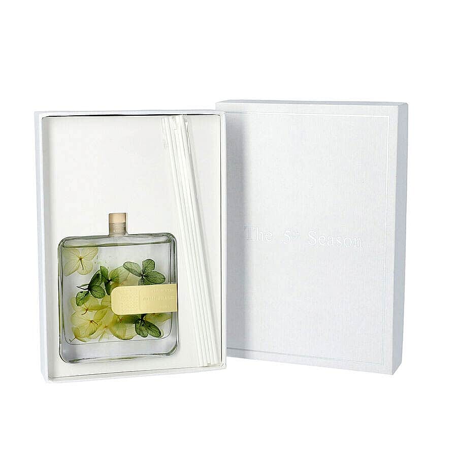 The 5th Season - 100ml Square Diffuser with Real Flowers - Yellow & Green (Fragrance Cold Water)