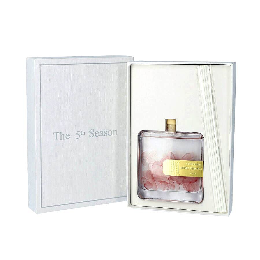 The 5th Season - 100ml Square Diffuser with Real Flowers - Pink (Fragrance Tresor In Love)