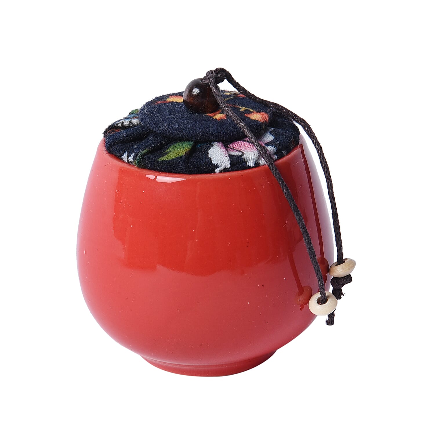 The 5th Season Scented Candle with Artificial Flowers in Wooden Gift Box - Red