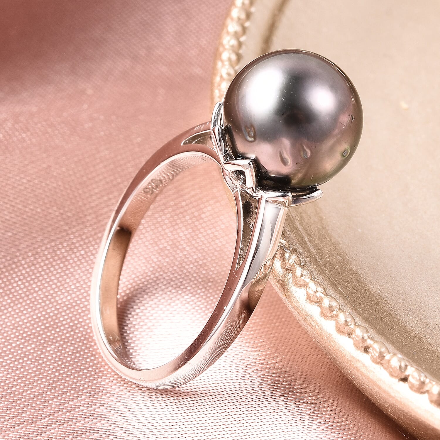 Galatea Pearl - Tahitian Pearl Ring in Sterling Silver
