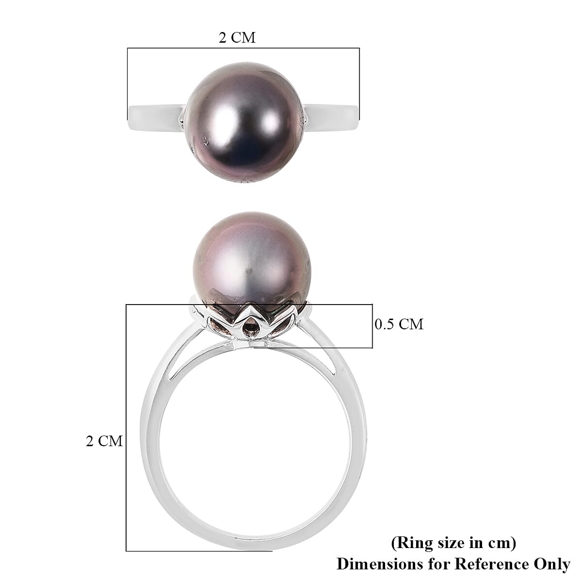 Galatea Pearl - Tahitian Pearl Ring in Sterling Silver