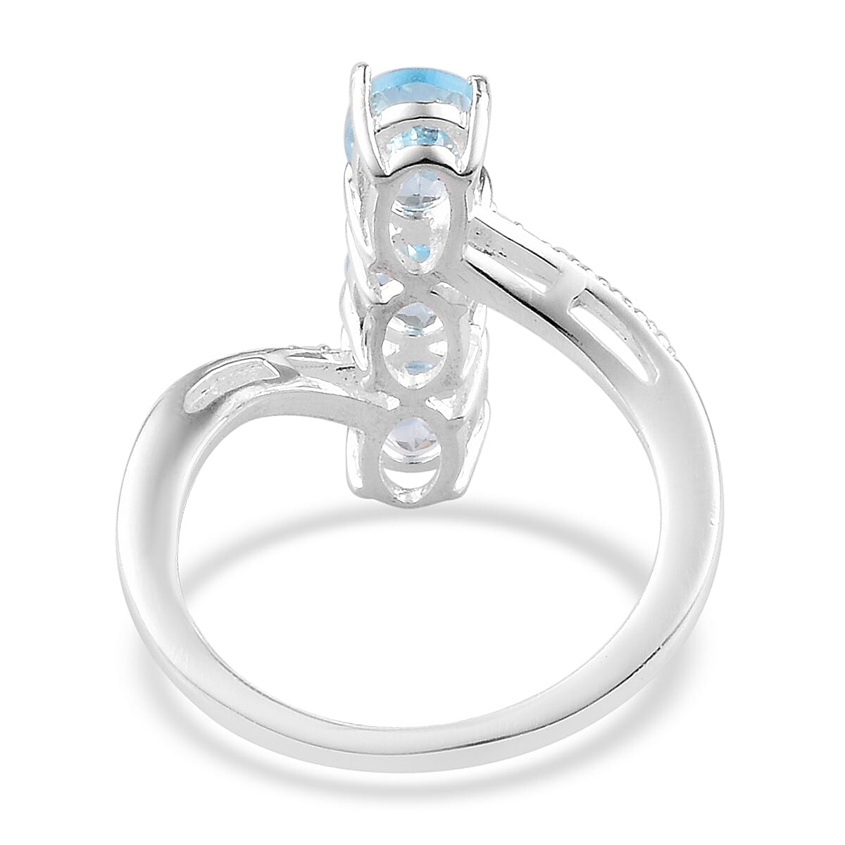 Sky Blue Topaz Three Stone Ring in Sterling Silver 2.75 Ct.