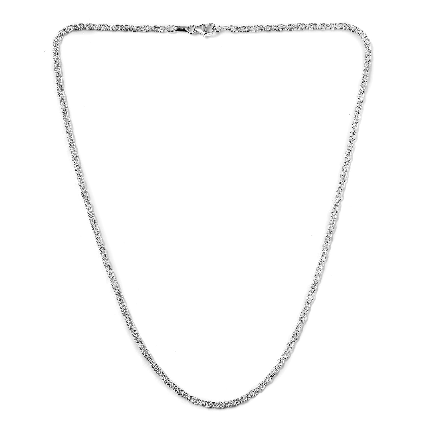 Hand Made-Sterling Silver Prince of Wales Necklace (Size 20) with Lobster Lock, Silver wt 7.21 Gms