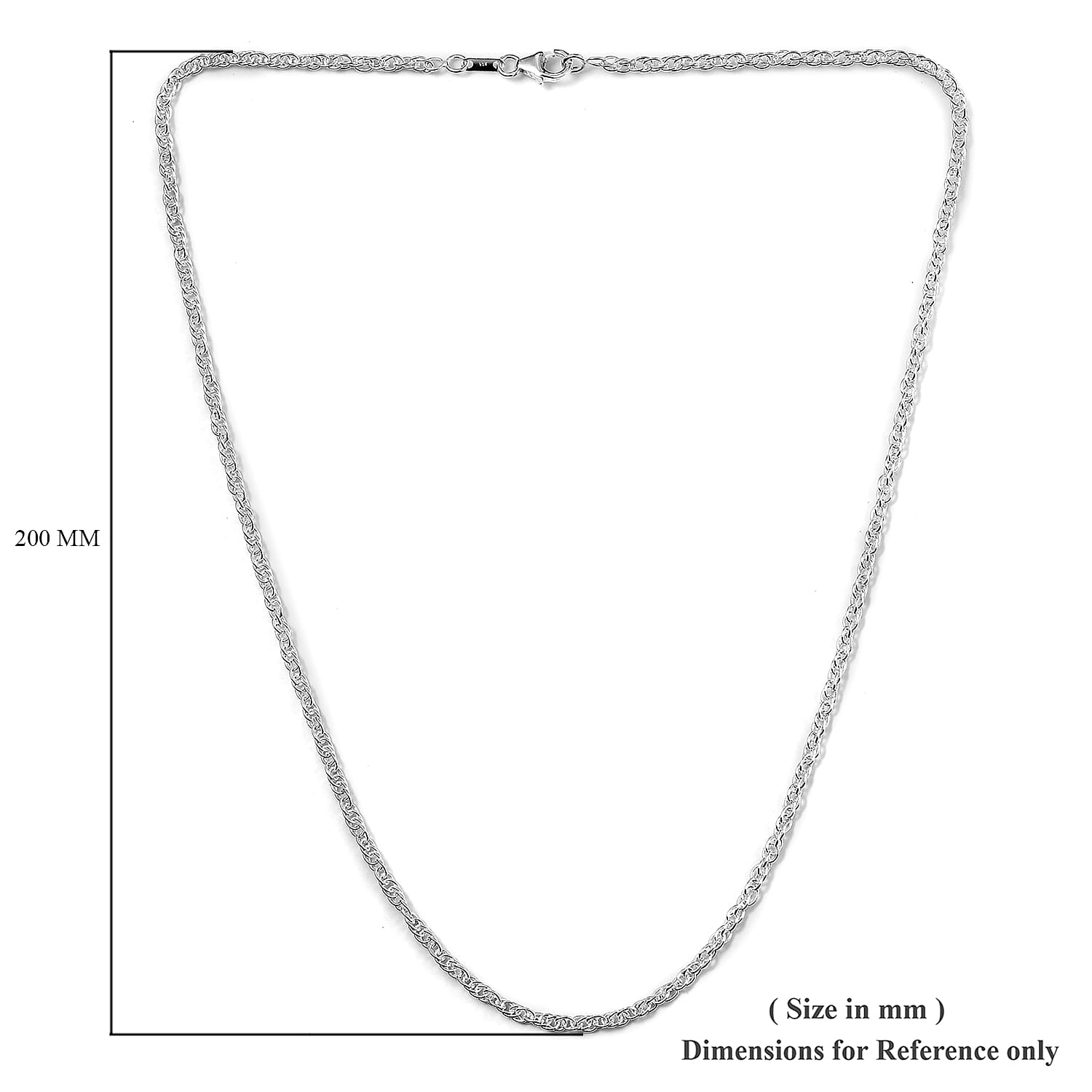 Hand Made-Sterling Silver Prince of Wales Necklace (Size 20) with Lobster Lock, Silver wt 7.21 Gms