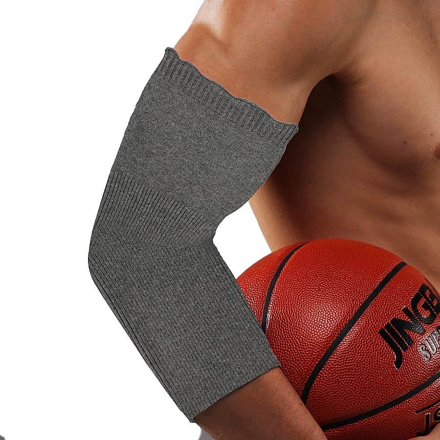 Set of 2 - Elbow Sleeves (Size 33x12 Cm) - Grey