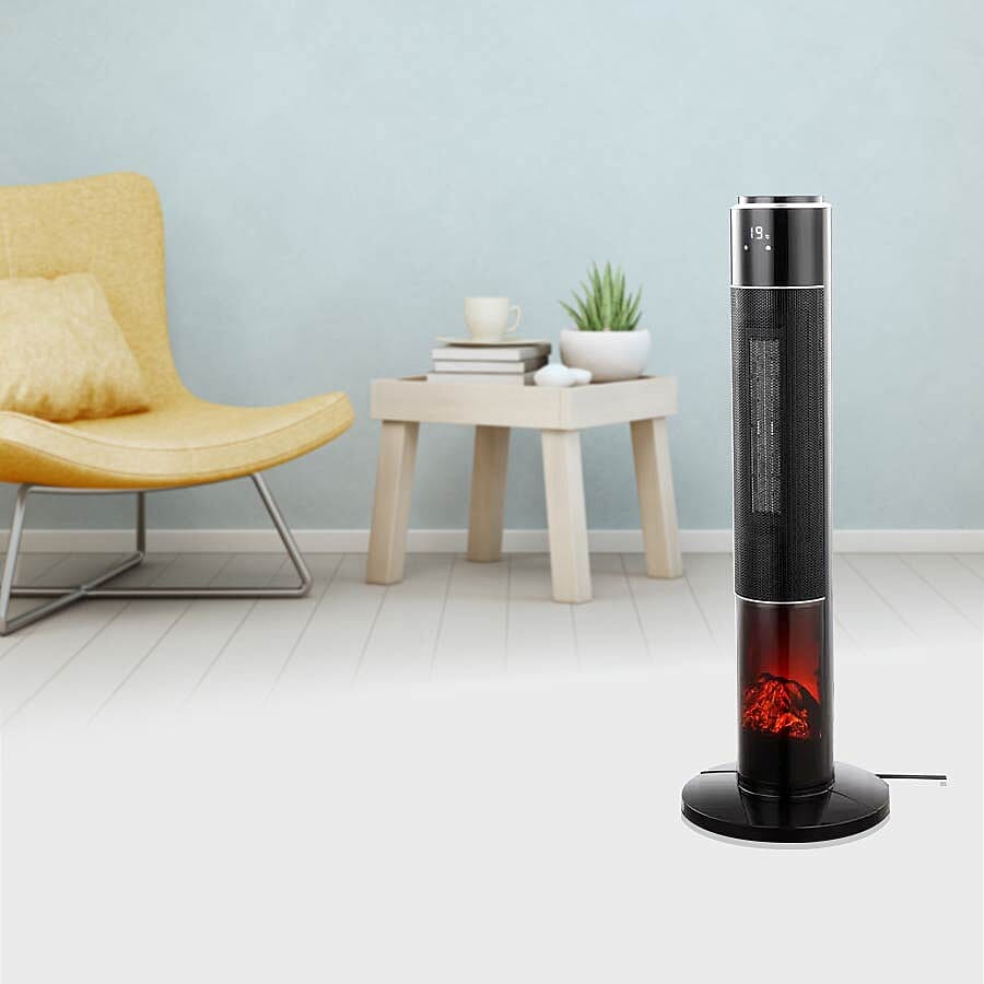 Homesmart Tower Heater with Oscillation Function, Fireplace and Remote Control