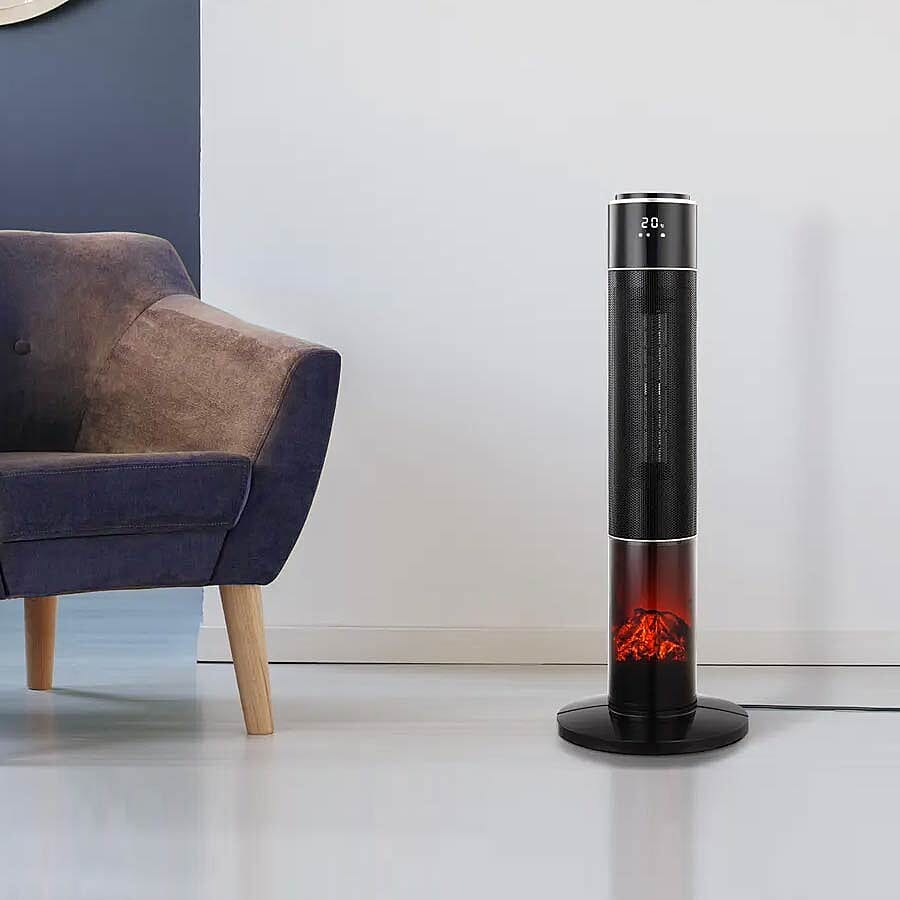 Homesmart Tower Heater with Oscillation Function, Fireplace and Remote Control