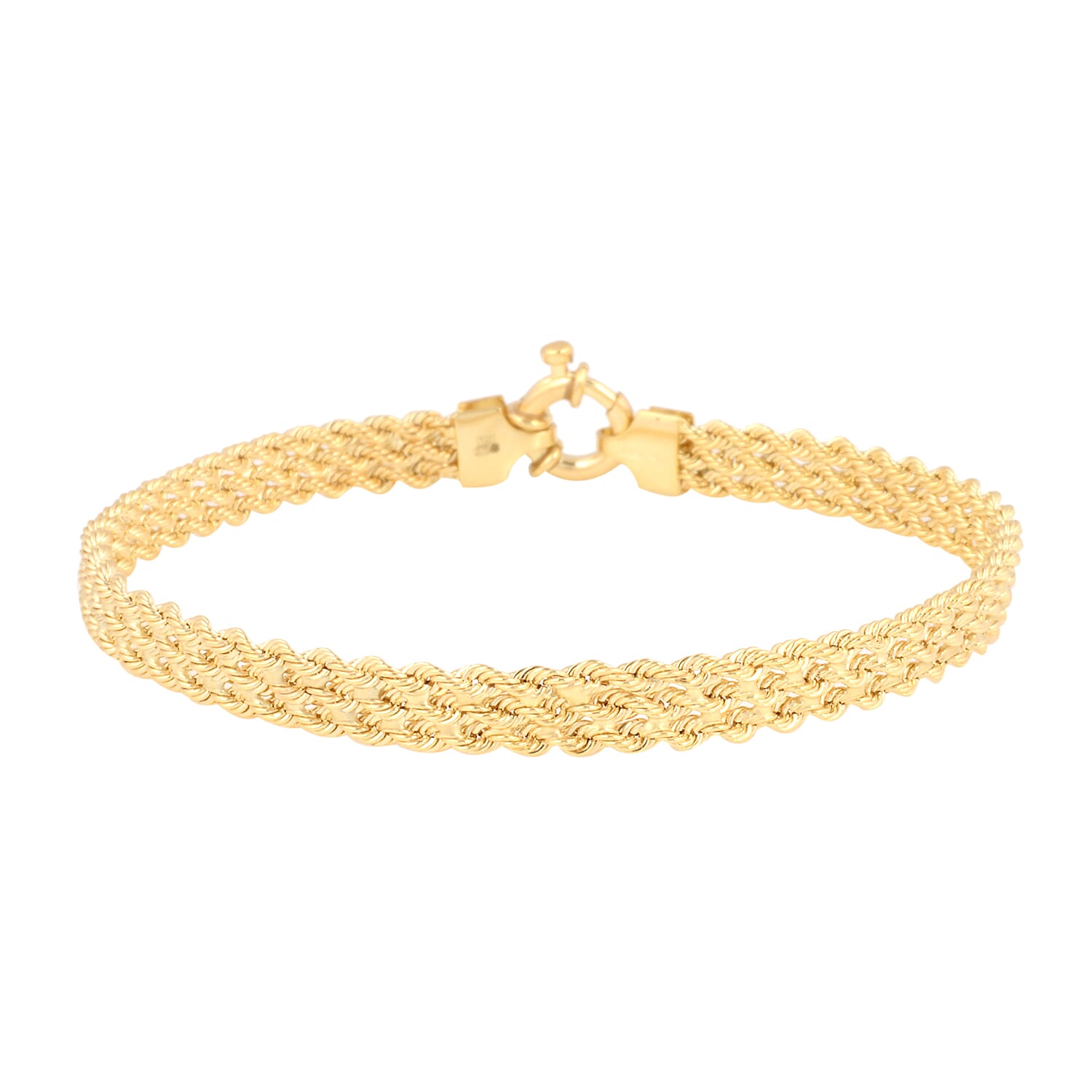 9K Yellow Gold Rope Bracelet (Size 7.5) with Senorita Clasp, Gold wt. 3.38 Gms