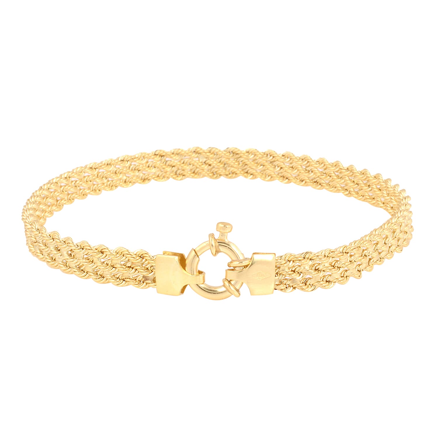9K Yellow Gold Rope Bracelet (Size 7.5) with Senorita Clasp, Gold wt. 3.38 Gms