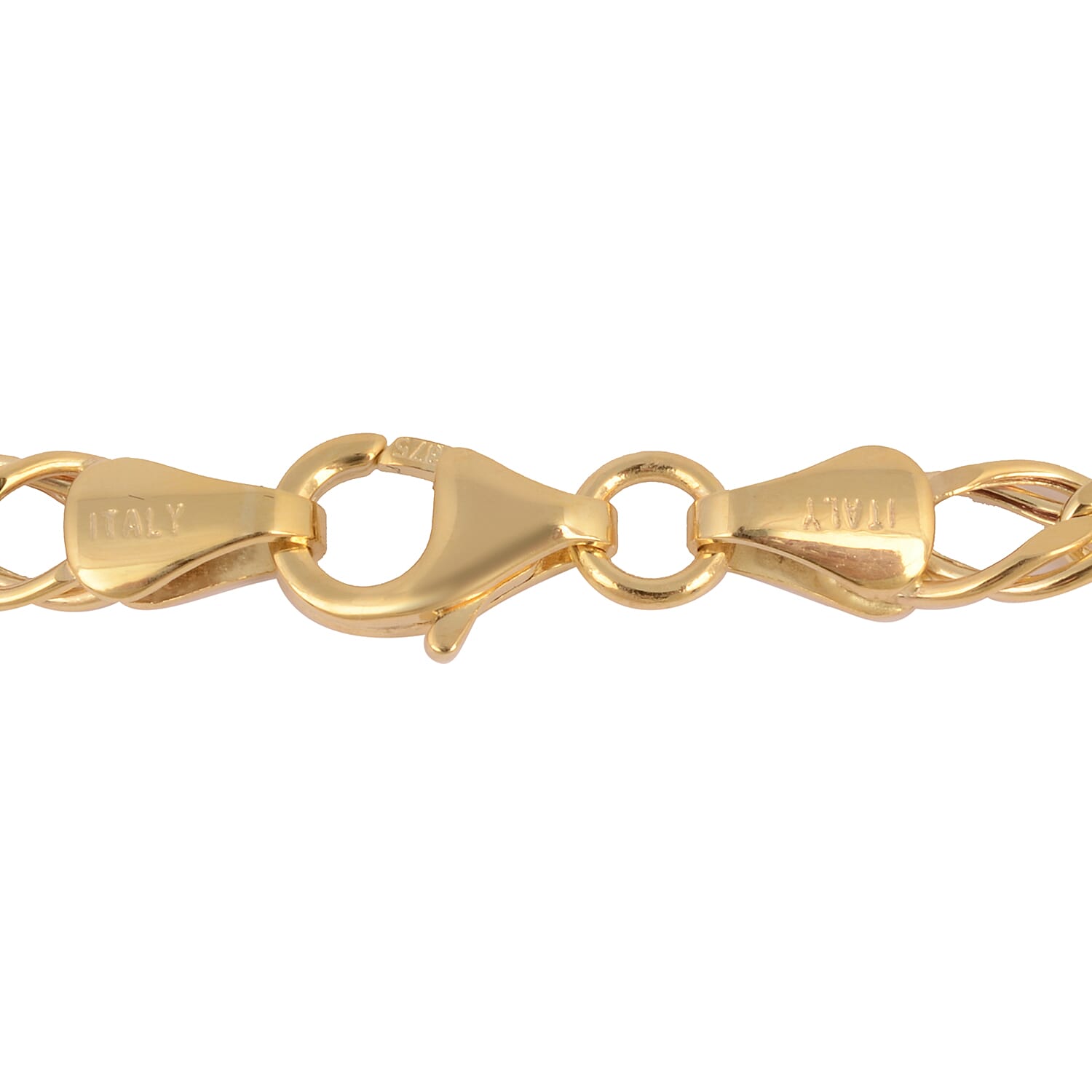 Italian Made - 9K Yellow Gold Fancy Double  Curb Necklace (Size 18), Gold wt 6.24 Gms