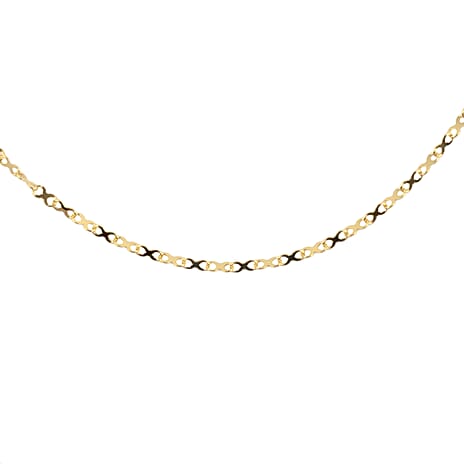 Italian Made - 9K Yellow Gold Infinity Link Necklace with Spring Ring Clasp (Size - 18)