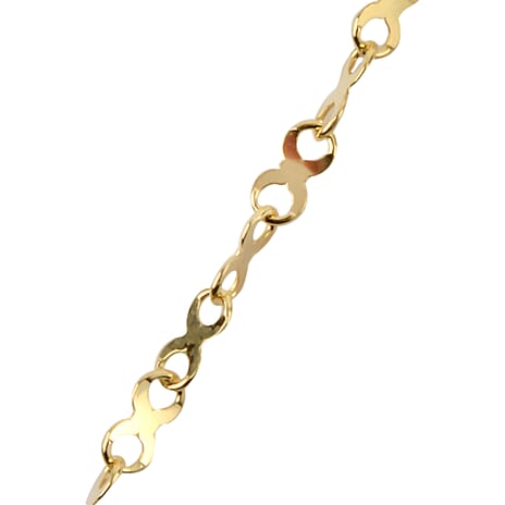 Italian Made - 9K Yellow Gold Infinity Link Necklace with Spring Ring Clasp (Size - 18)