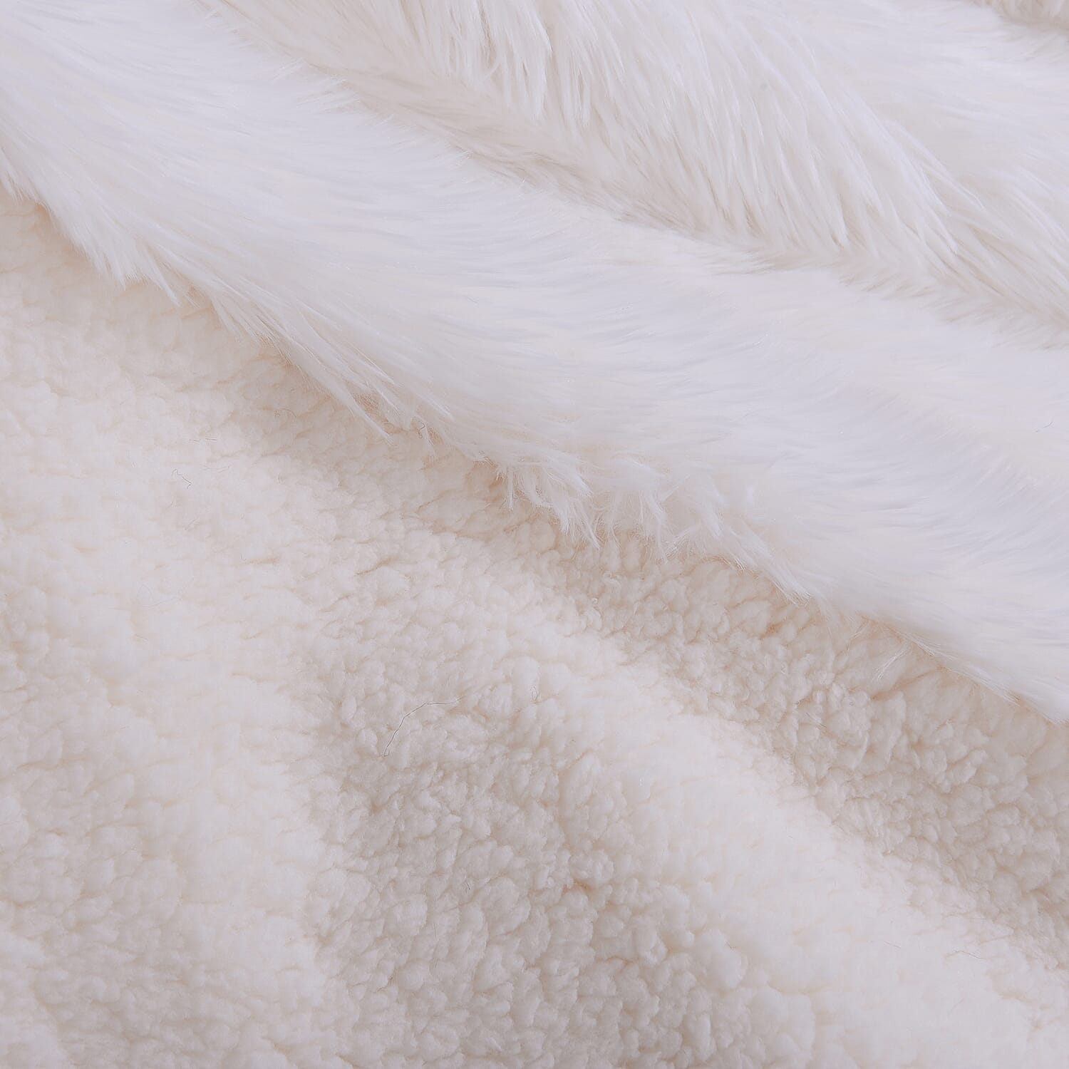 Supersoft High Quality Faux Fur Sherpa Blanket (150x200cm) - White