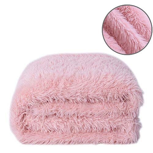 Supersoft High Quality Faux Fur Sherpa Blanket (150x200cm) - Pink