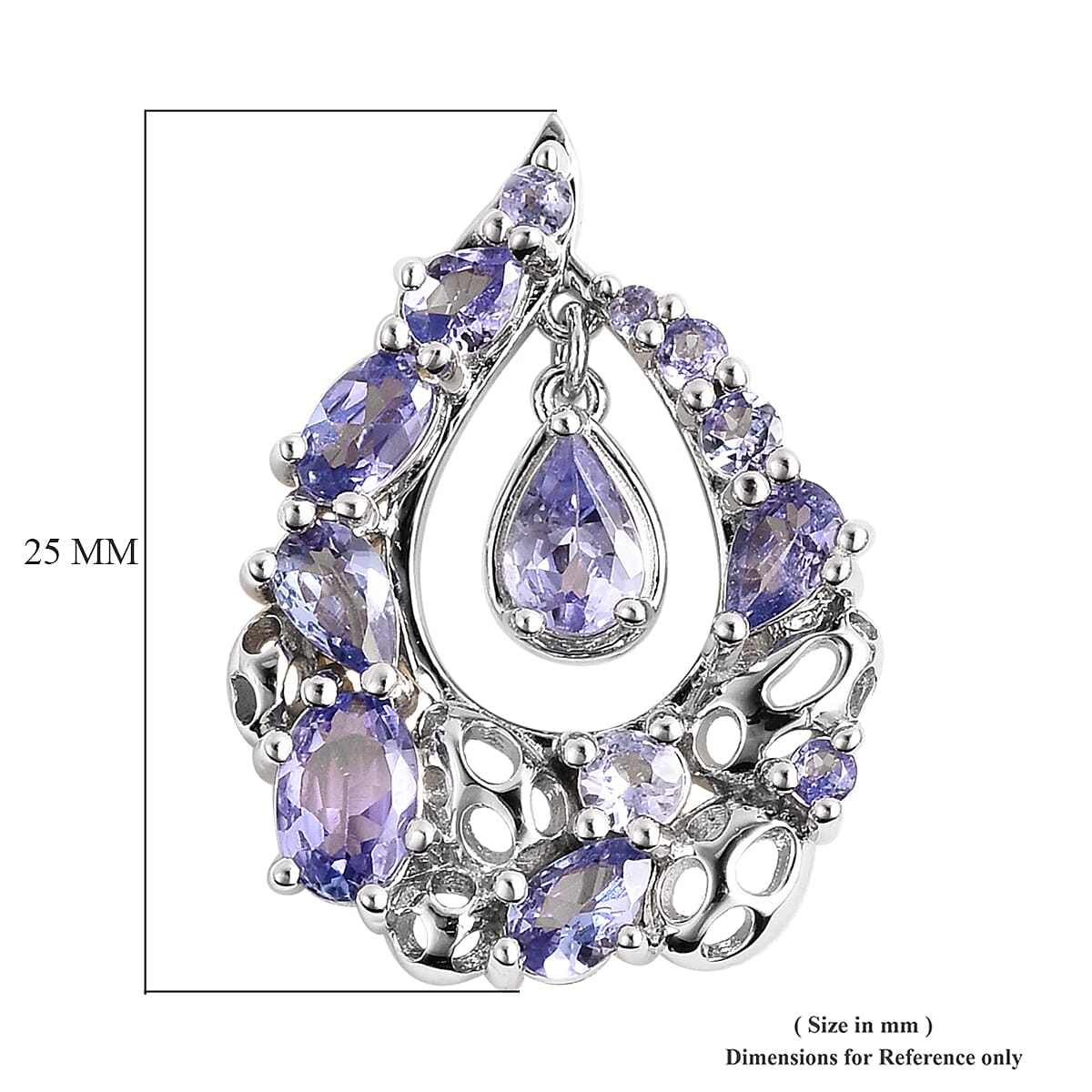 RACHEL GALLEY Misto Collection - Tanzanite Lattice Earrings (with Push Back) in Rhodium Overlay Sterling Silver 1.68 Ct.