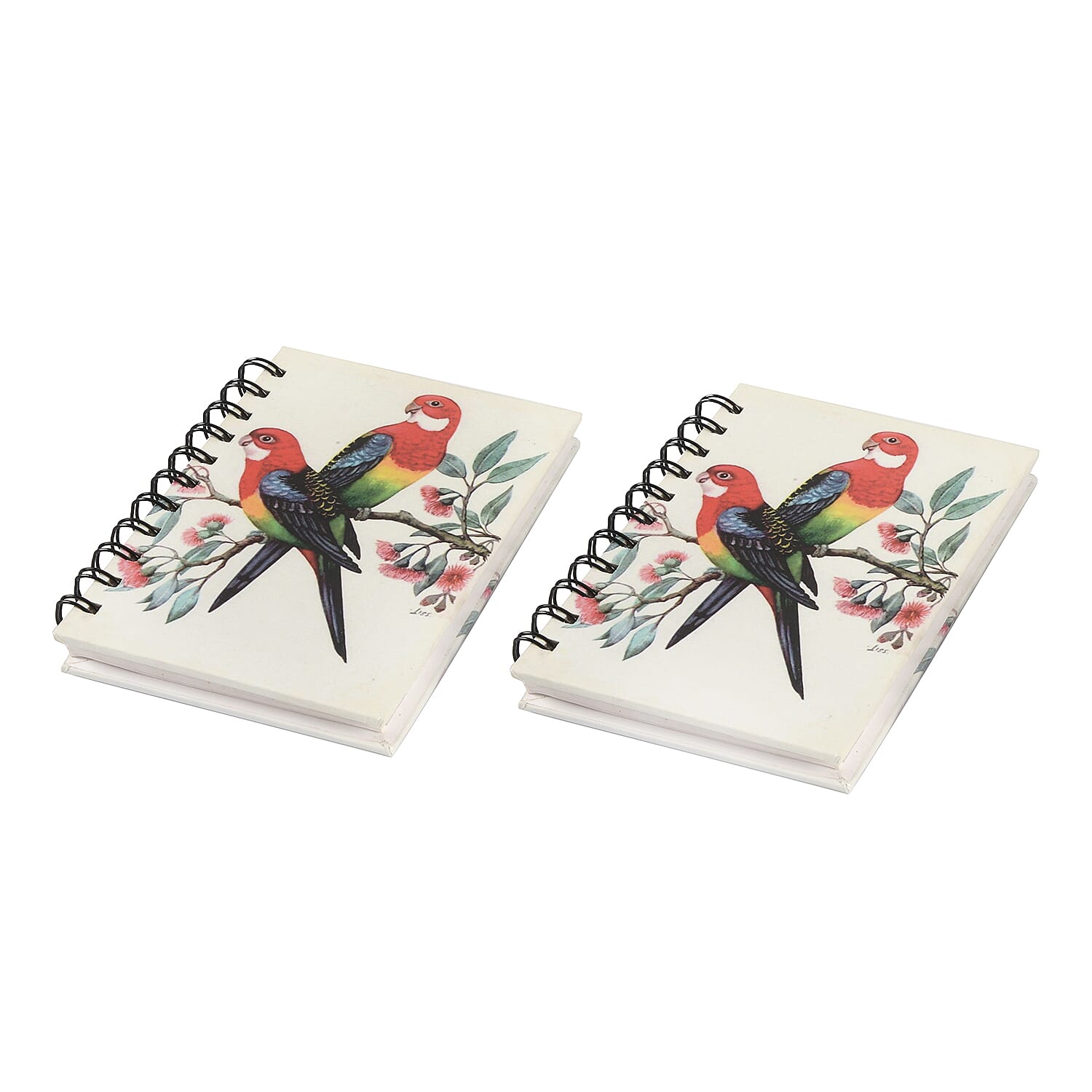 Set of 2 - Glossy Parrot Cover Spiral Notebook (Size 15x10.5 cm) - 120 Pages