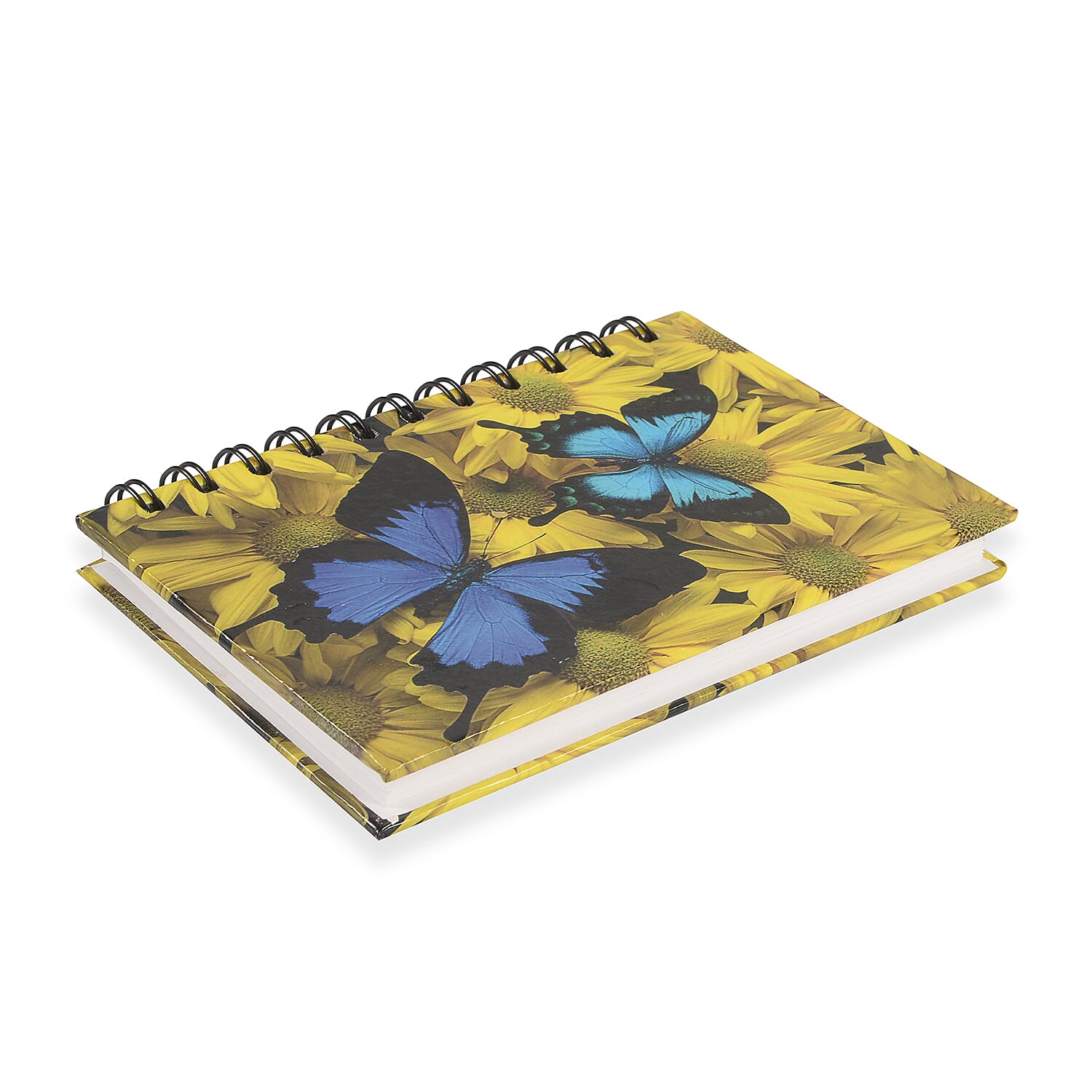 Set of 2 - Glossy Butterfly Cover Spiral Notebook (Size 15x10.5 cm) - 120 Pages