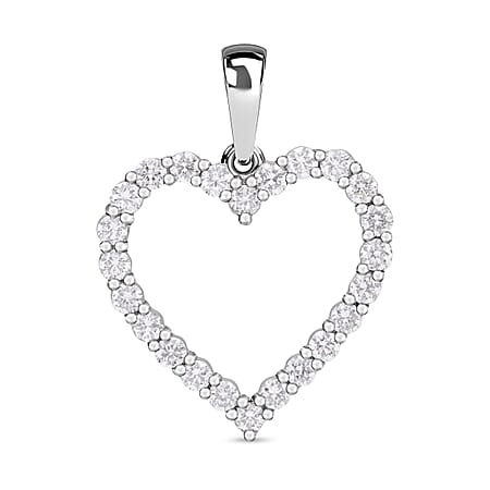 RHAPSODY 0.50 Ct Diamond Open Heart Pendant in 950 Platinum IGI Certified VS EF