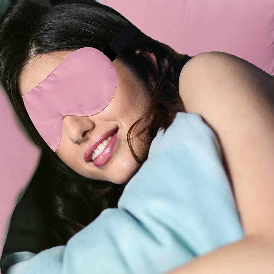 4 Piece Set, 2 Copper Infused Oxford Style Pillowcases and 2 Copper infused Eye Masks - Dusky Pink