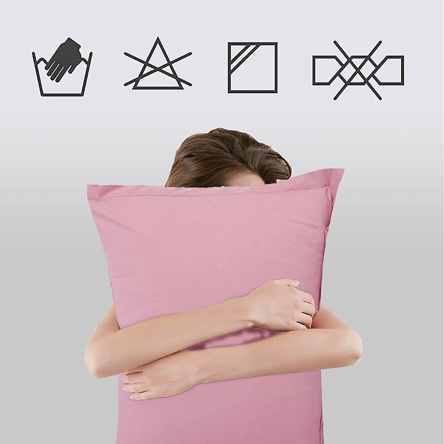 4 Piece Set, 2 Copper Infused Oxford Style Pillowcases and 2 Copper infused Eye Masks - Dusky Pink