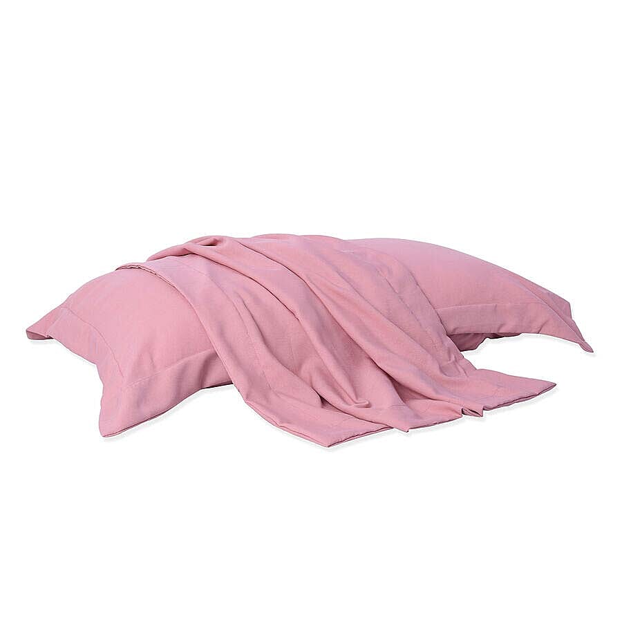 4 Piece Set, 2 Copper Infused Oxford Style Pillowcases and 2 Copper infused Eye Masks - Dusky Pink