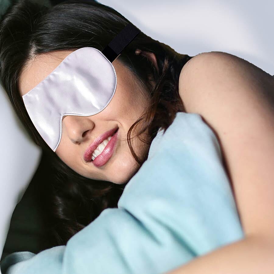 4 Piece Set, 2 Copper Infused Oxford Style Pillowcases and 2 Copper infused Eye Masks - Light Grey