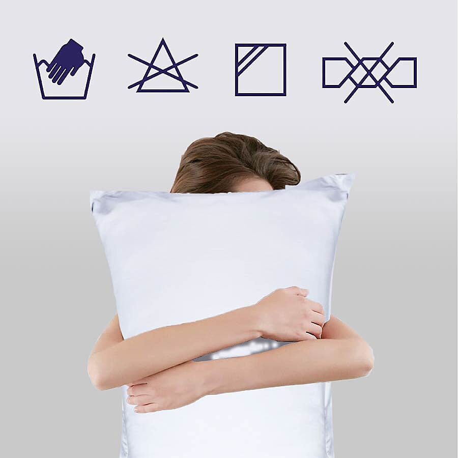 4 Piece Set, 2 Copper Infused Oxford Style Pillowcases and 2 Copper infused Eye Masks - Light Grey