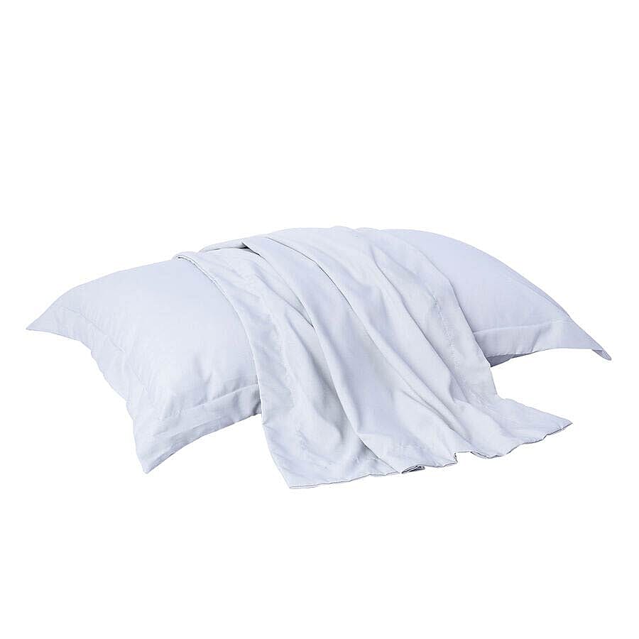 4 Piece Set, 2 Copper Infused Oxford Style Pillowcases and 2 Copper infused Eye Masks - Light Grey