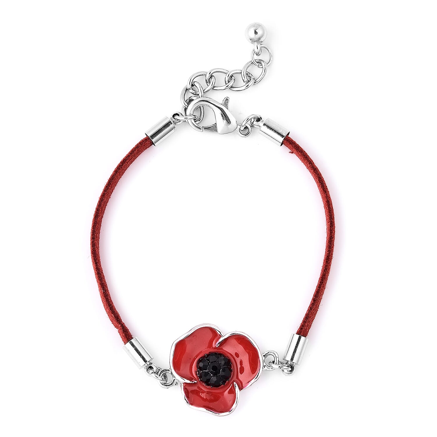 TJC  Design - Black Austrian Crystal Enamelled  Bracelet (Size 7 with 1 inch Extender)