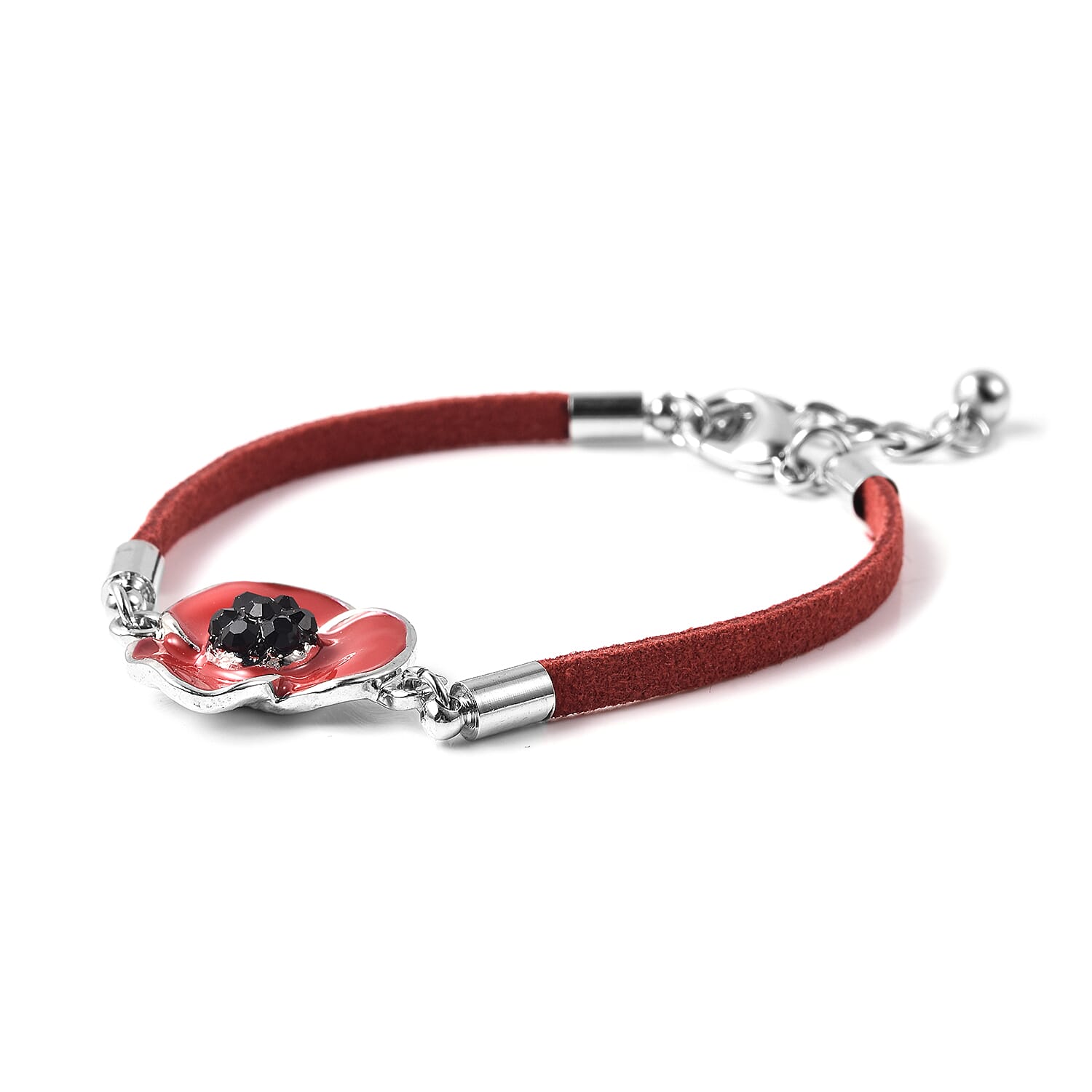 TJC  Design - Black Austrian Crystal Enamelled  Bracelet (Size 7 with 1 inch Extender)