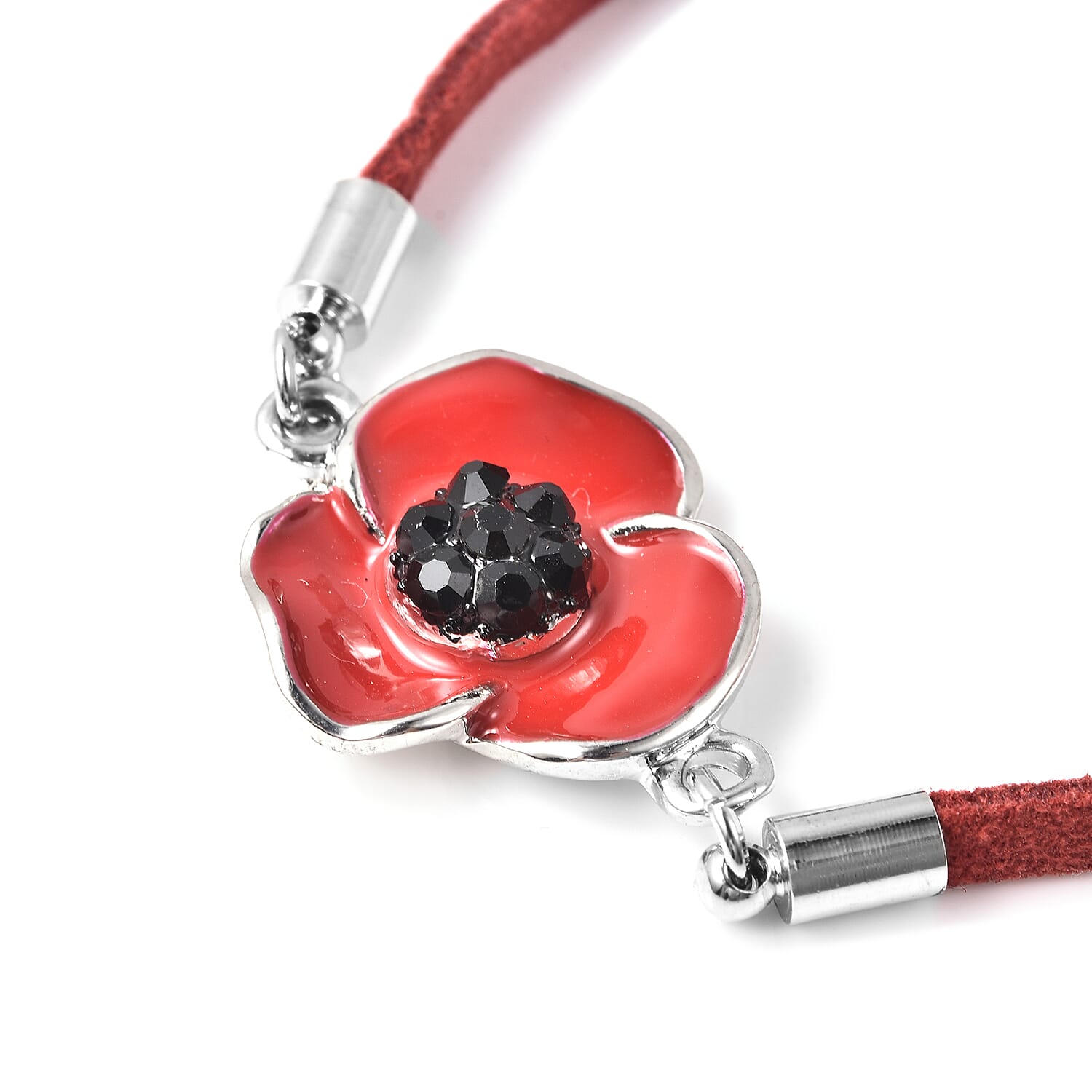 TJC  Design - Black Austrian Crystal Enamelled  Bracelet (Size 7 with 1 inch Extender)