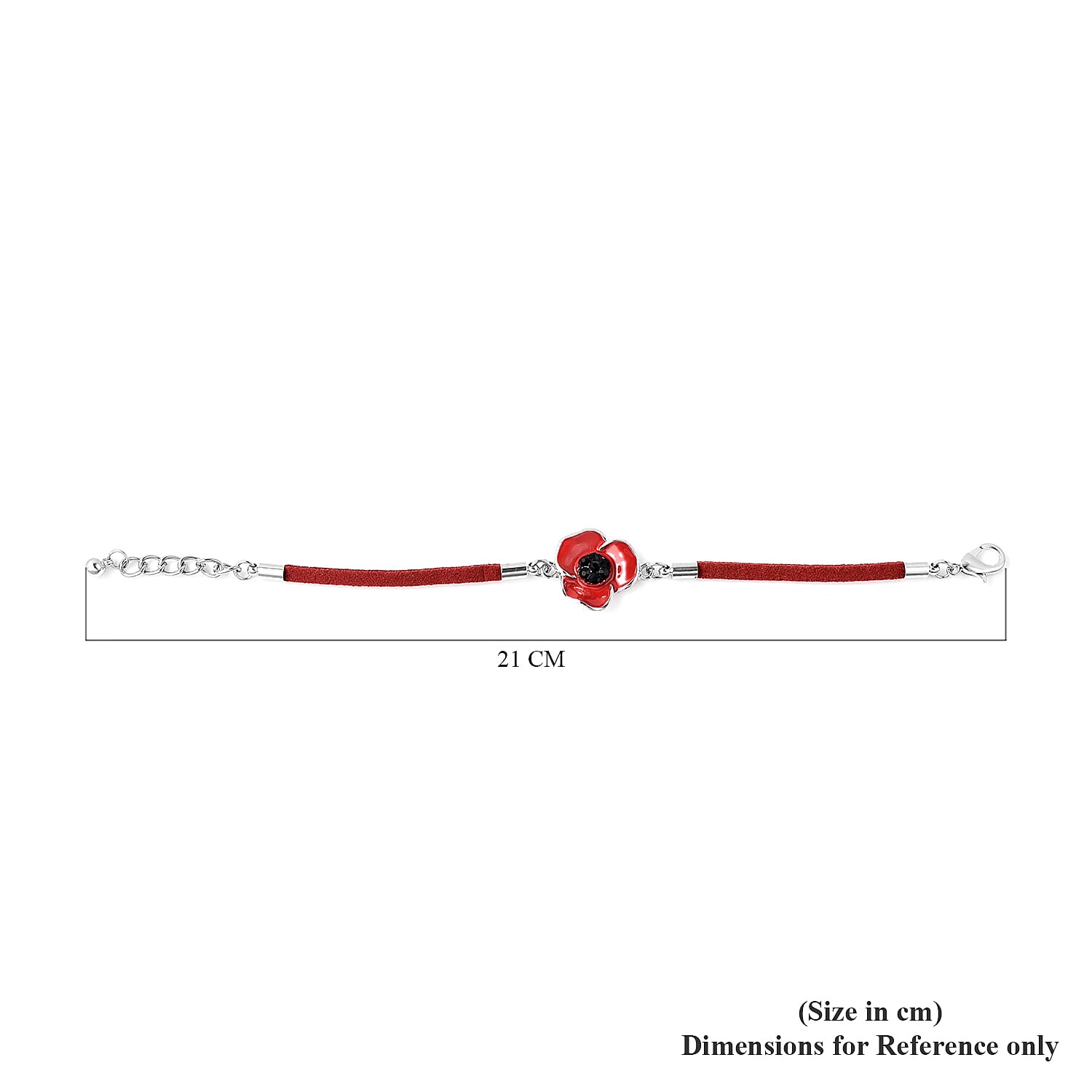 TJC  Design - Black Austrian Crystal Enamelled  Bracelet (Size 7 with 1 inch Extender)