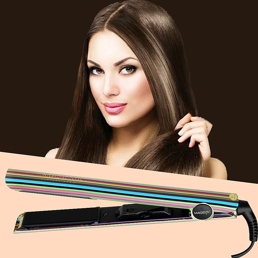Magestic: Nano Hair Straightener - Silver Art Collection - Stripes
