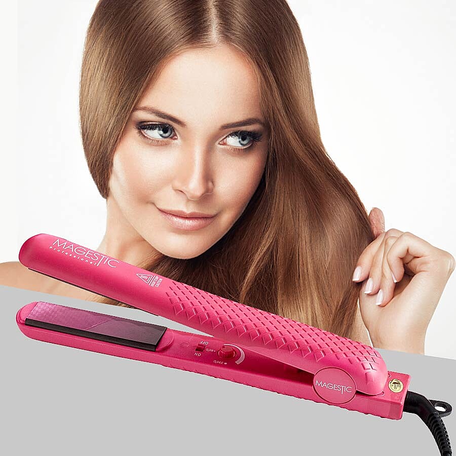 Magestic: 1.25 Ceramic Hair Straightener - Red