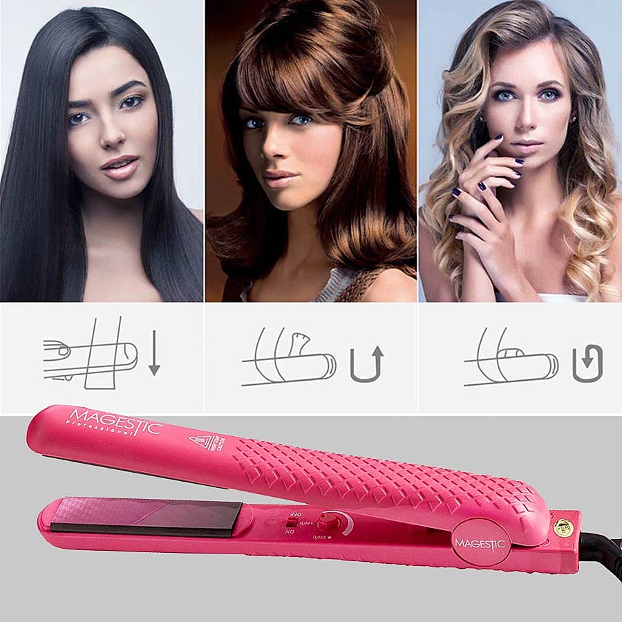 Magestic: 1.25 Ceramic Hair Straightener - Red